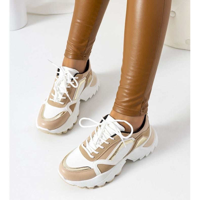 Gordani ružičaste tenisice s metalik umetcima bež 1