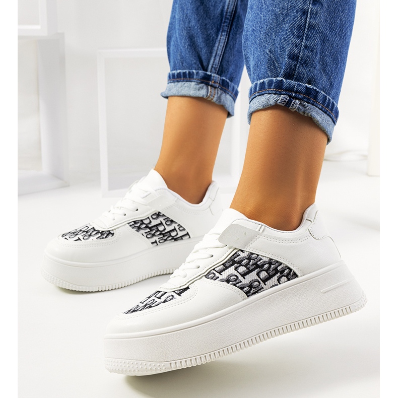 Bijele tenisice na platformi Worden bijela 1