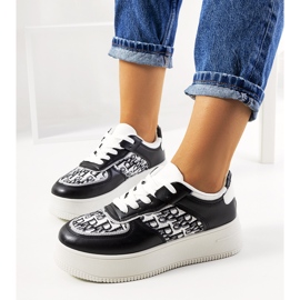 Crne tenisice na platformi Worden bijela crno 1