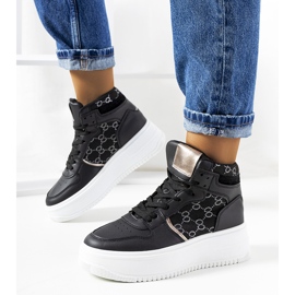 Crne tenisice na Dennis platformi crno 1