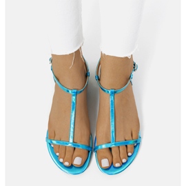 Adelia plave ravne holo sandale plava 1