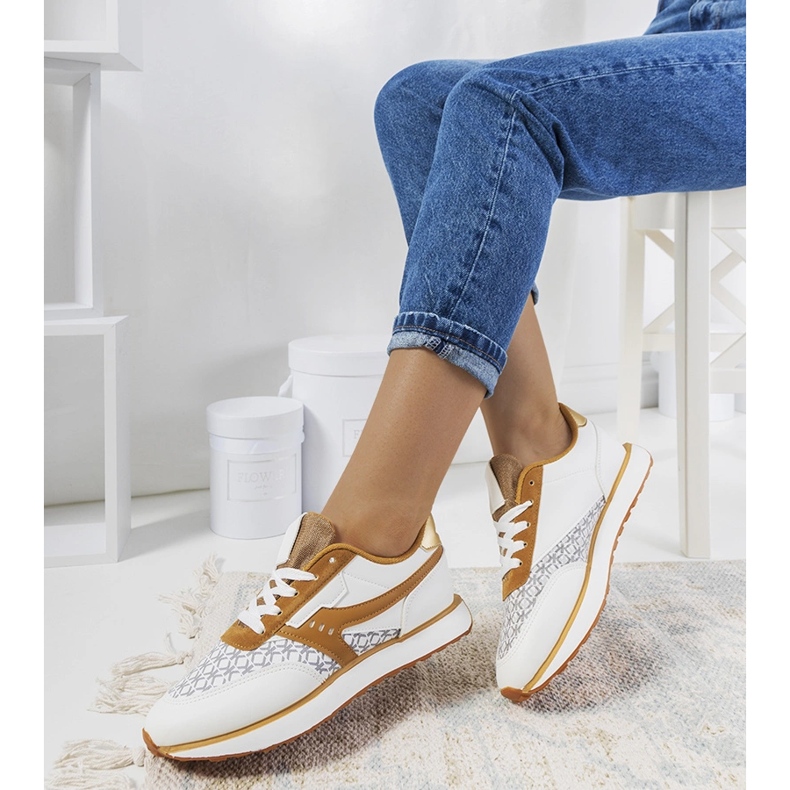 Bijele i smeđe ženske tenisice Chiara bijela 1