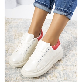 Bijele biserne ženske Neera tenisice bijela crvena 1