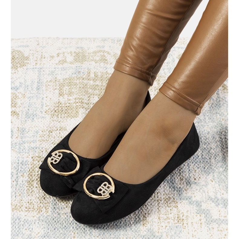 Crne balerinke s Ribero kopčom crna 1