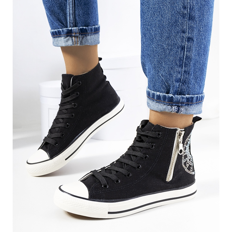 Crne Vicola tenisice za gležnjeve crno 1