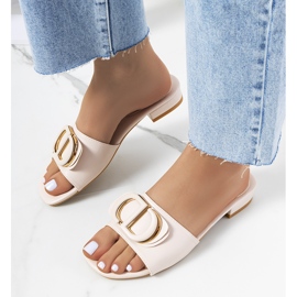 Bež papuče s ravnim Cammeray potpeticama 1