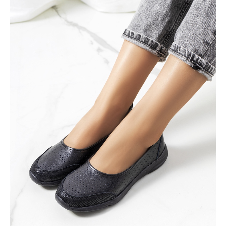 Mirjam crne kožne balerinke crna 1