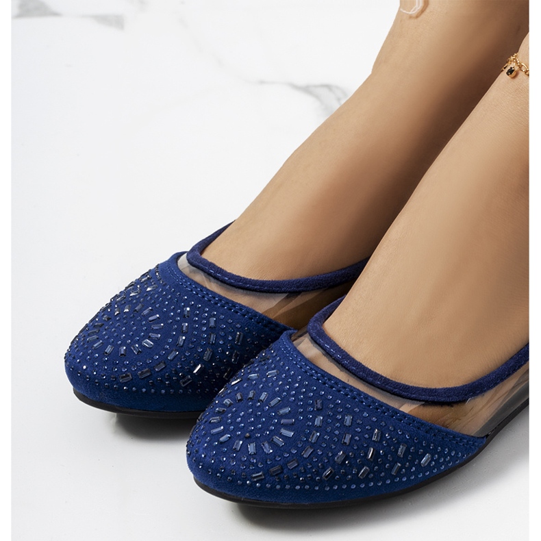 Mornarsko plave poluprozirne Malene balerine plava 1