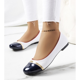 Petra ženske bijele balerinke bijela mornarsko plava 1