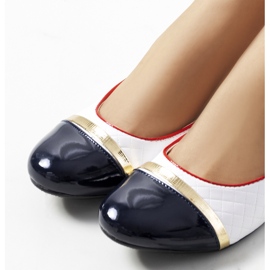 Petra ženske bijele balerinke bijela mornarsko plava 2