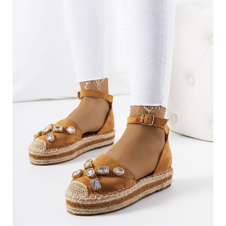 Smeđe espadrile s Taimi kubičnim cirkonijem smeđa 1