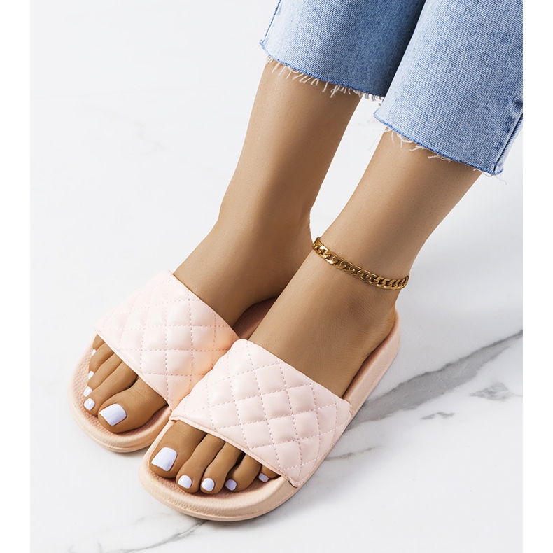 Kateine ​​ružičaste prošivene papuče ružičasta 1