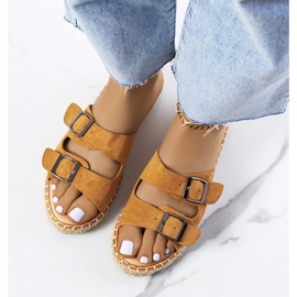 Smeđe ženske Finnan papuče smeđa 2