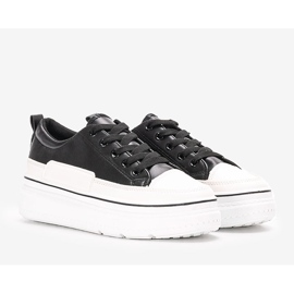 Crne tenisice na platformi Anastaz bijela crno 1