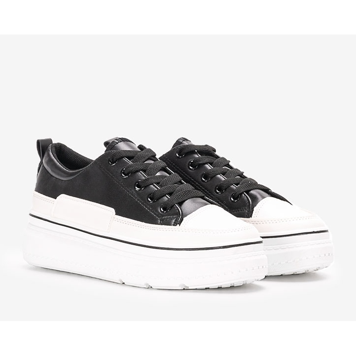 Crne tenisice na platformi Anastaz bijela crno 1