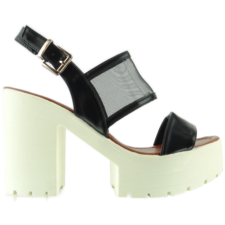 Sandale s visokim potplatom LX03 Crna crno 1