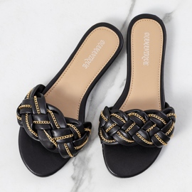 BM Crne elegantne papuče Correra crna 1