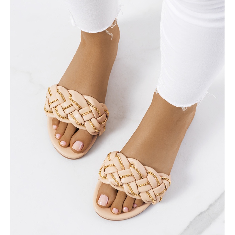 BM Elegantne bež Correra papuče 1