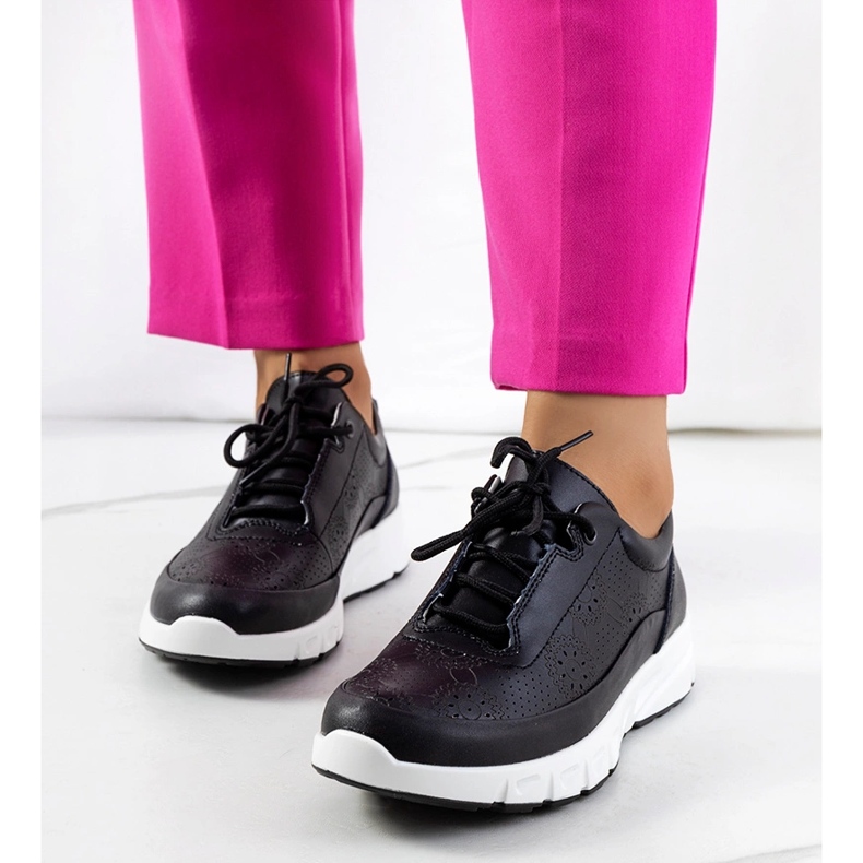 Crne kožne Kaypa tenisice crno 1