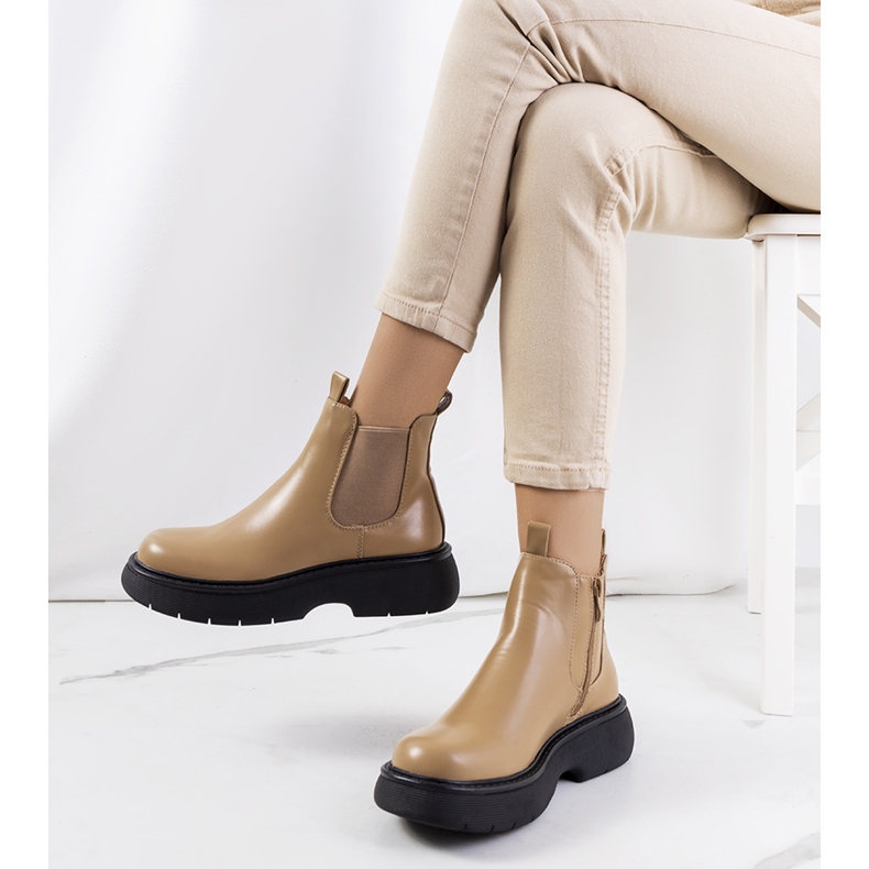 Smeđe Cromer čizme bež 1