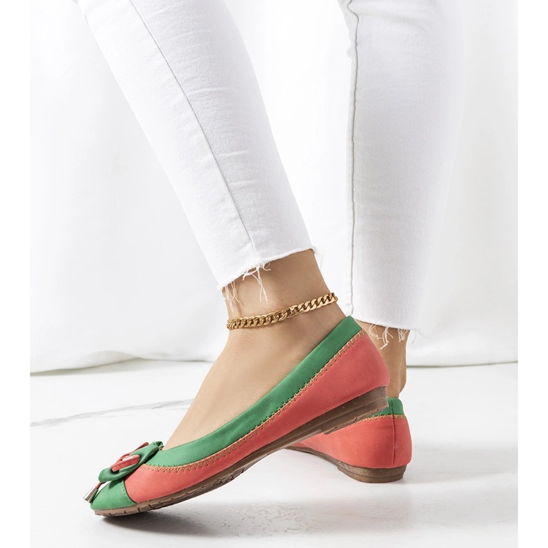 Zelene balerinke s mašnom iz Eskea zelena 1