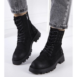 Crne čizme od eko antilop kože tvrtke Polperro crna 1