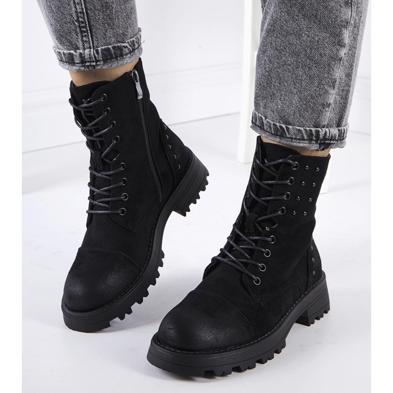 Crne čizme od eko antilop kože tvrtke Polperro crna 1