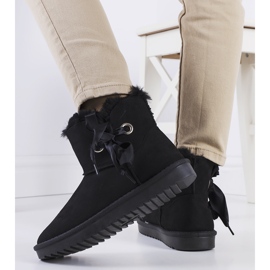 Crne čizme za snijeg s Lachance mašnom crno 2