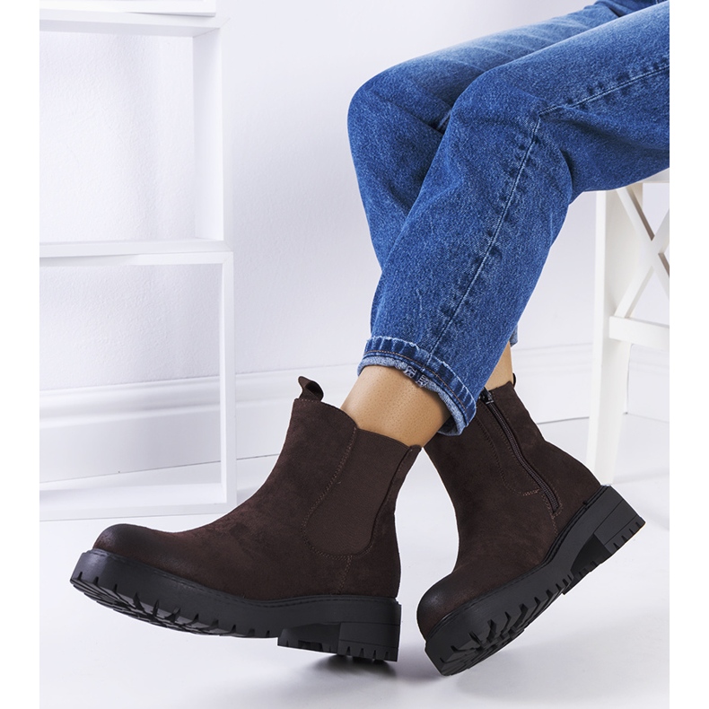 Smeđe Ecrin čizme od eko antilop kože smeđa 1