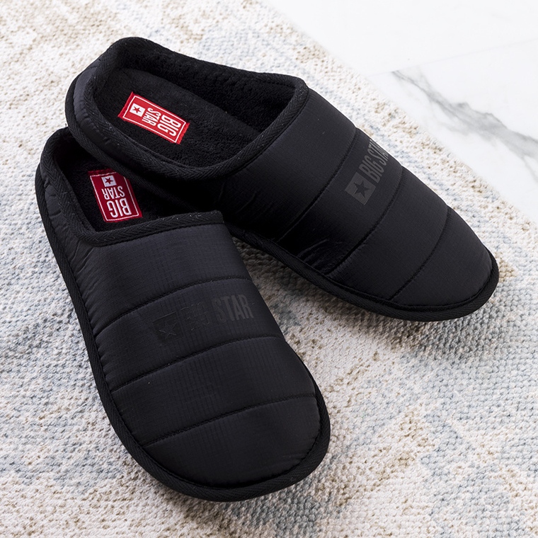 Big Star Crne muške izolirane papuče KK174361 crno 1