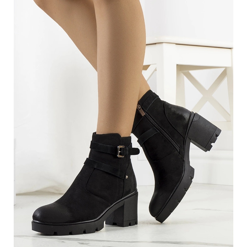 Crne čizme na Lamaris traktorskom potplatu crna 1