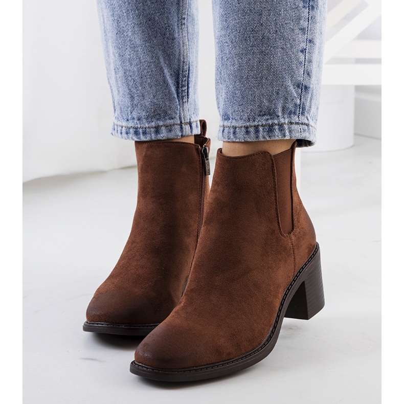 Luiza smeđe čizme na visoku petu smeđa 1