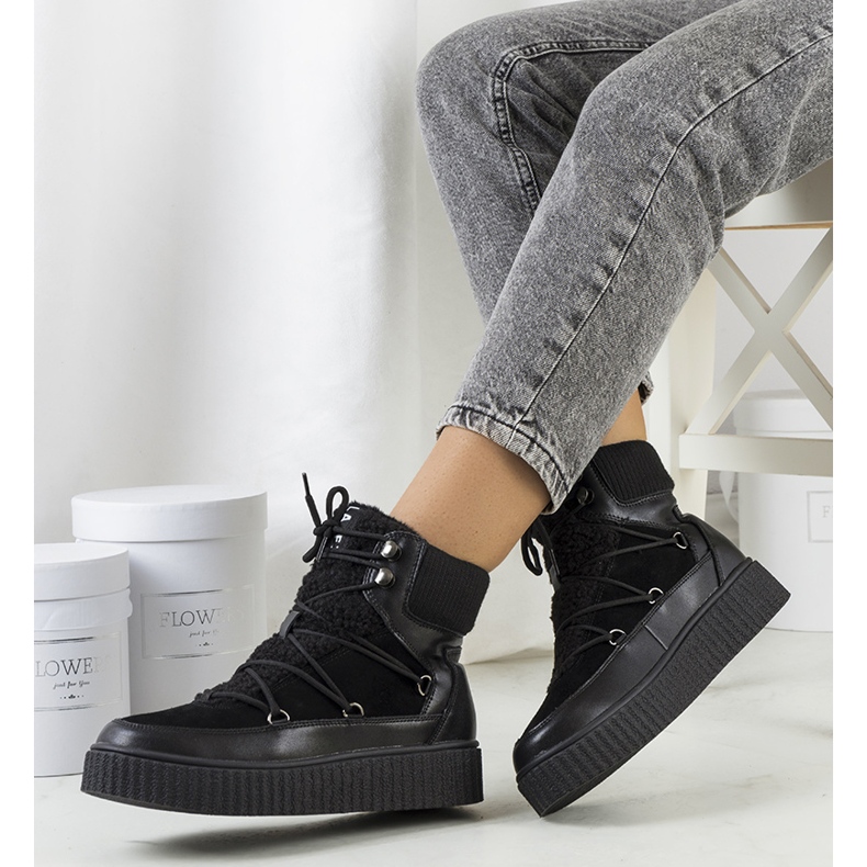 PA1 Crne ženske čizme za snijeg iz Laursena crna 1