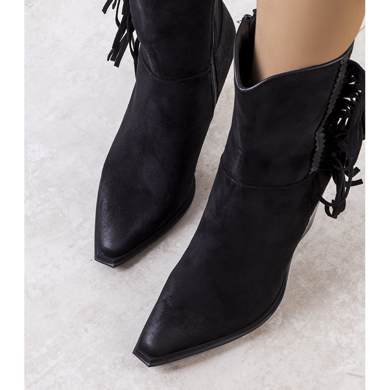 PA1 Crne kaubojske čizme Cerda s resama crno 1