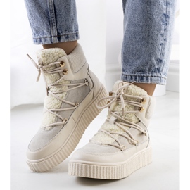 PA1 Ženske bež čizme za snijeg iz Laursena ecru 1