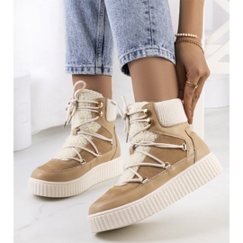 PA1 Ženske smeđe čizme za snijeg iz Laursena bež ekru 2