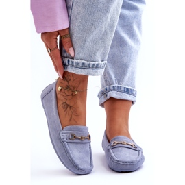 Ženske klasične mokasine od antilop plave boje Corinell plava 3