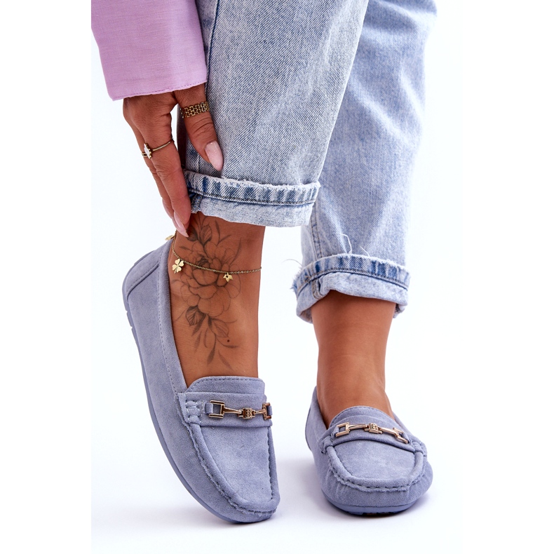 Ženske klasične mokasine od antilop plave boje Corinell plava 3