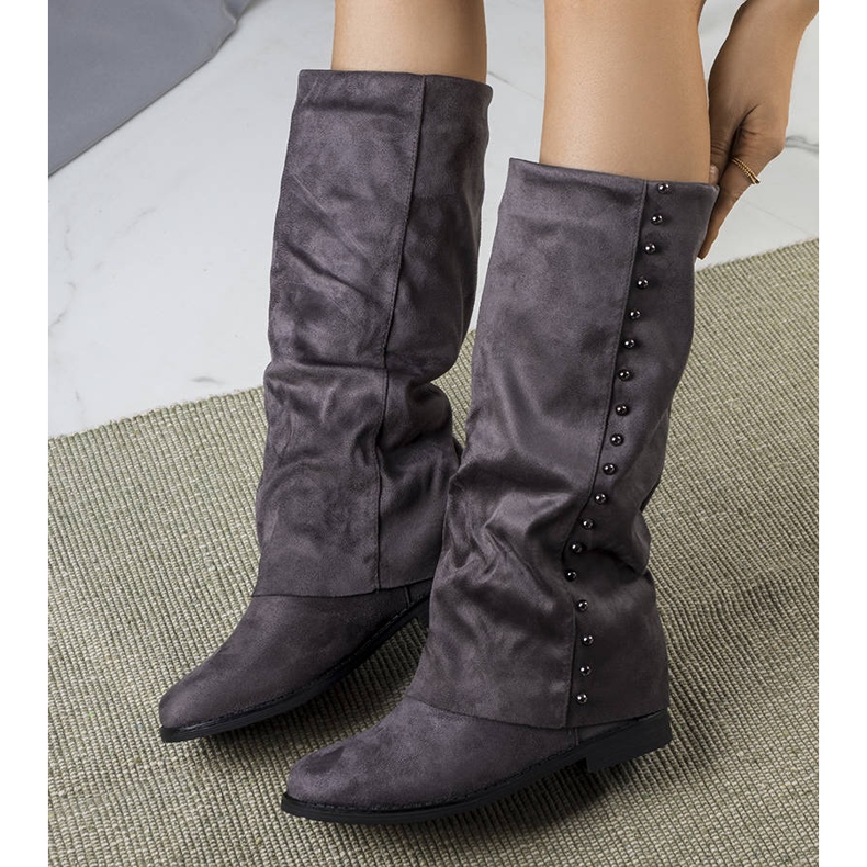 Balbin sive čizme na klin siva 1