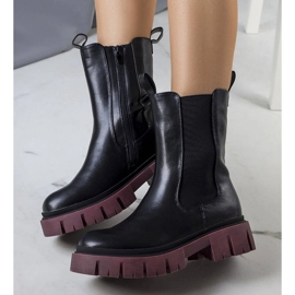 Evento Crne čizme s ljubičastim Kaydence potplatom crna 1