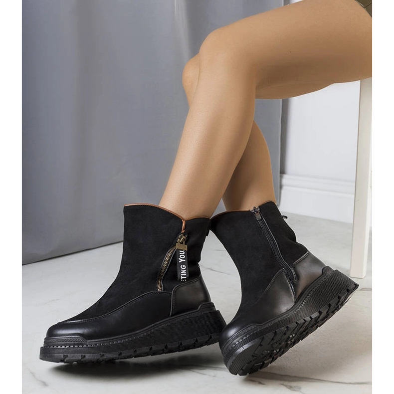 Crne izolirane čizme na platformi Niklas crno 1