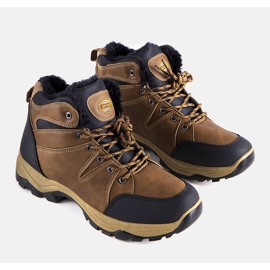 Gornji dio muških smeđih izoliranih čizama smeđa 1