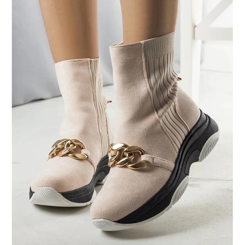 Bež izolirane čizme s lancem Ulster 1