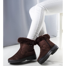 Smeđe Marvinove čizme za snijeg obrubljene krznom smeđa 1