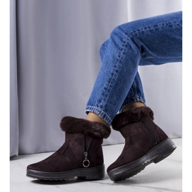 Smeđe, izolirane čizme za snijeg s patentnim zatvaračem Katalina smeđa 1