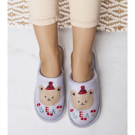 Sive mekane papuče medvjed siva 1