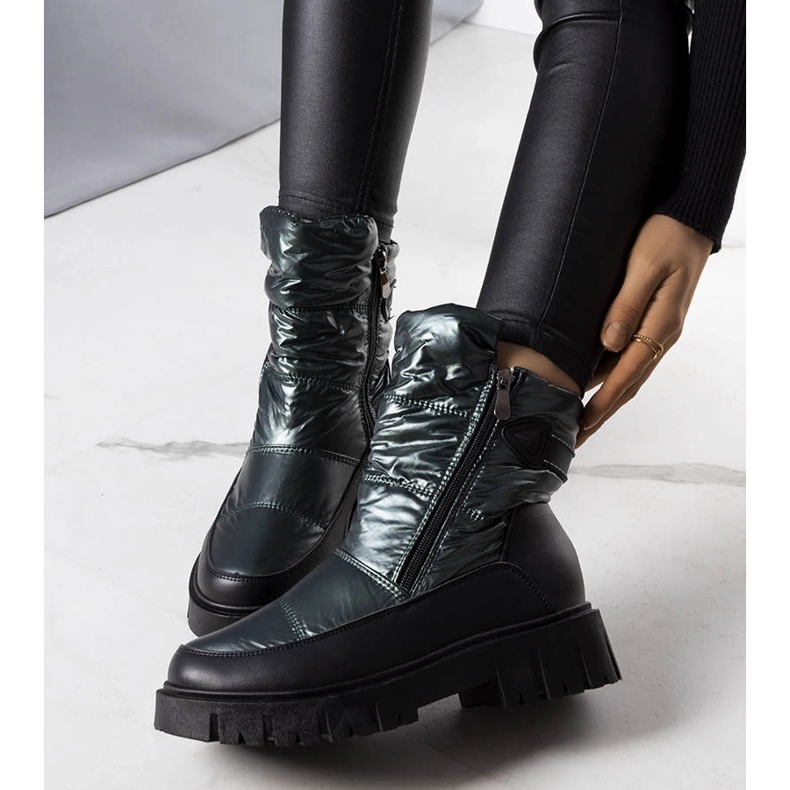 Koltso ženske zelene čizme za snijeg crna 1