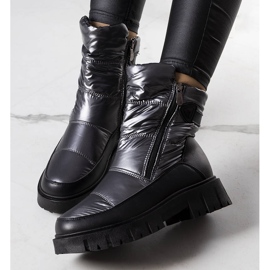 PA1 Koltso ženske srebrne čizme za snijeg crna srebro 1