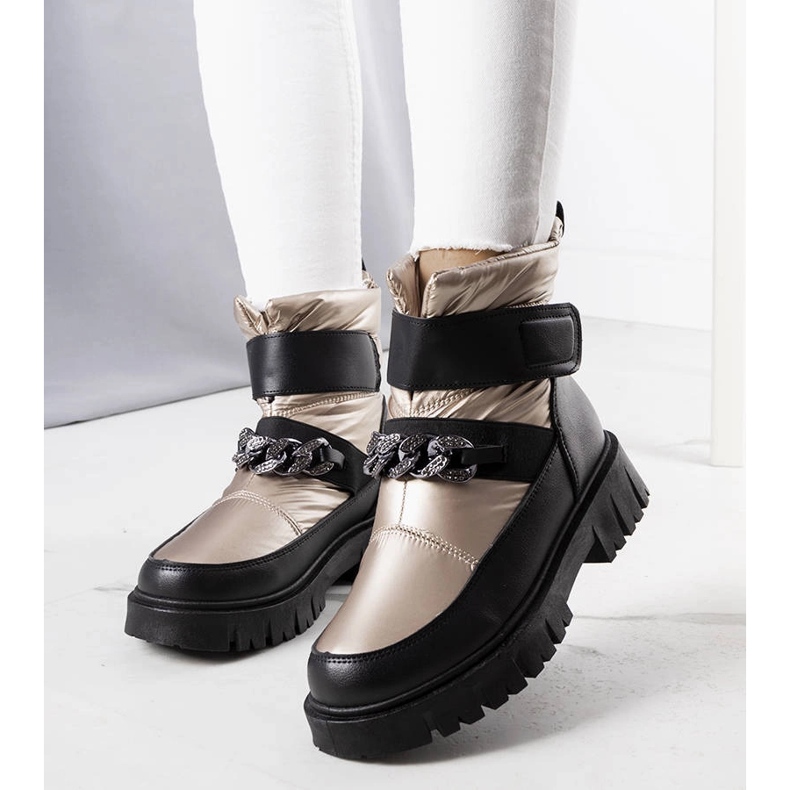 Ephraim čizme za snijeg sa zlatnim lancem crna 1