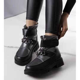 Srebrne čizme za snijeg s Ephraim lancem crno 1